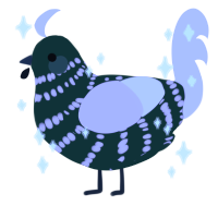 Quiet Night, a rose and leaf chicken with a bar pattern