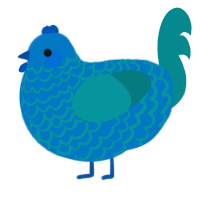 (unnamed), a sapphire and teal chicken with a lace pattern