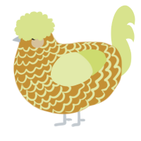 A gold and lemon chicken with a lace pattern