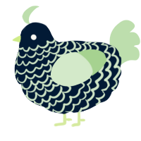 A tumblr and gluppy chicken with a lace pattern