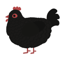 (unnamed), a sable and black chicken with a lace pattern
