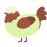 A apple and russet chicken with a head pattern
