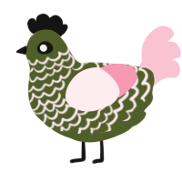Lily Pad, a olive and rose chicken with a lace pattern