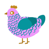 (unnamed), a lavender and teal chicken with a lace pattern