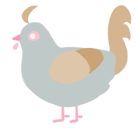 Cocogut, a silver and beige chicken