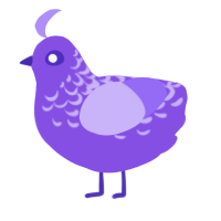 (unnamed), a blurple and lilac chicken with a half-lace pattern