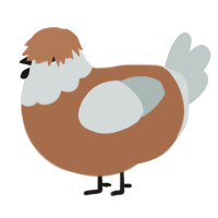 Antique Bowl, a brown and silver chicken with a head pattern