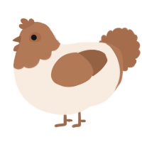 Perfect Brownshroom, a cream and brown chicken with a head pattern