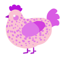 (unnamed), a rose and orchid chicken with a speckle pattern