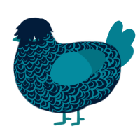 A tumblr and sea chicken with a double-lace pattern