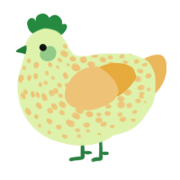 Diseased, a apple and honey chicken with a speckle pattern