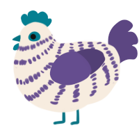 Clam, a cream and overcast chicken with a bar pattern