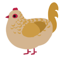 A beige and gold chicken with a half-lace pattern