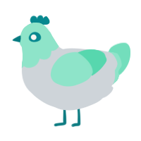 (unnamed), a mist and mint chicken with a head pattern