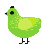 A grass and lime chicken with a half-lace pattern