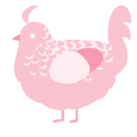 A rose chicken with a half-lace pattern
