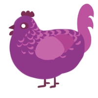 (unnamed), a plum and fuchsia chicken with a half-lace pattern