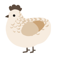 A cream and beige chicken with a half-lace pattern