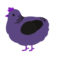 Blackberry, a overcast and sable chicken with a neck-band pattern