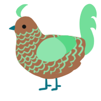 mustard with mint, a brown and spring chicken with a lace pattern