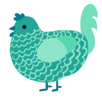 uranium toothpaste, a turquoise and mint chicken with a lace pattern