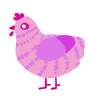 (unnamed), a pink and orchid chicken with a bar pattern