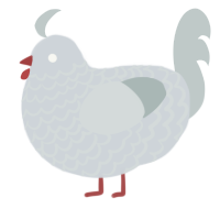 A mist and silver chicken with a lace pattern