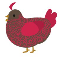 A bark and crimson chicken with a double-lace pattern