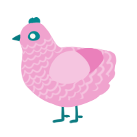 (unnamed), a pink chicken with a lace pattern