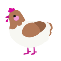 gingerbread, a white and brown chicken with a head pattern