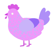 Kesshō Sakura, a lavender and lilac chicken with a speckle pattern