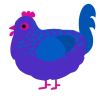 A indigo and ultramarine chicken with a half-lace pattern