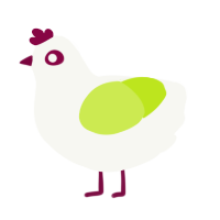 Turnip, a white and lime chicken