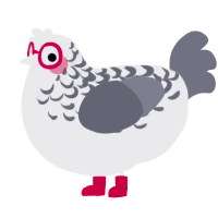 A black and ash chicken with a half-lace pattern