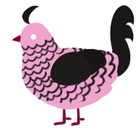 (unnamed), a pink and sable chicken with a lace pattern