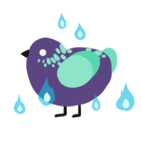 blue flame, a overcast and mint chicken with a neck-speckle pattern