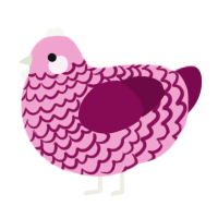 Rosemary, a pink and wine chicken with a lace pattern