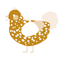 PEANUT, a ochre and cream chicken with a speckle pattern