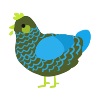 River, a olive and sky chicken with a lace pattern