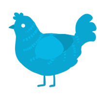 A cerulean chicken with a half-bar pattern