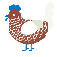 (unnamed), a russet and white chicken with a lace pattern