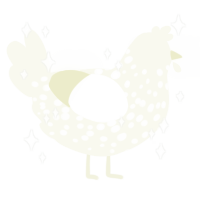 Star, a white chicken with a speckle pattern
