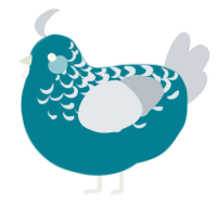 Prosper, a sea and mist chicken with a half-lace pattern