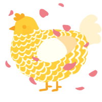 A honey and cream chicken with a lace pattern