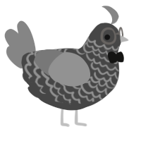 Dorothy, a maroon and ash chicken with a lace pattern
