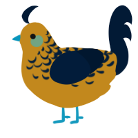 A ochre and tumblr chicken with a half-lace pattern