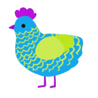 A sky and lime chicken with a lace pattern