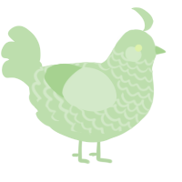 Melon, a gluppy chicken with a lace pattern