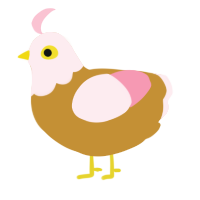 A gold and rose chicken with a head pattern
