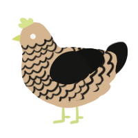 (unnamed), a beige and black chicken with a lace pattern